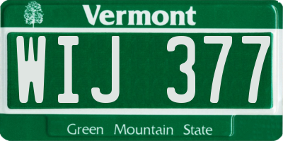 VT license plate WIJ377