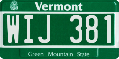 VT license plate WIJ381