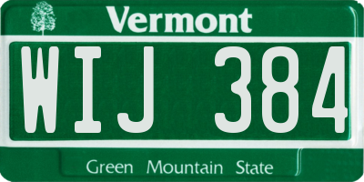 VT license plate WIJ384