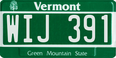 VT license plate WIJ391