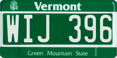 VT license plate WIJ396