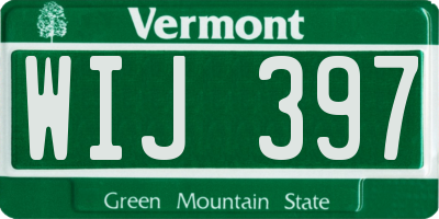 VT license plate WIJ397