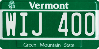 VT license plate WIJ400