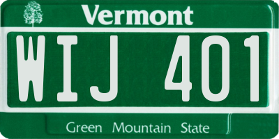 VT license plate WIJ401