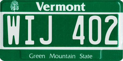 VT license plate WIJ402