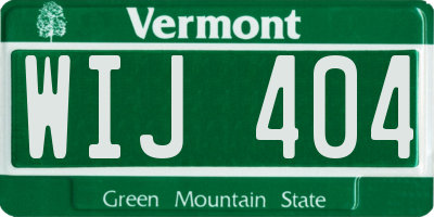 VT license plate WIJ404