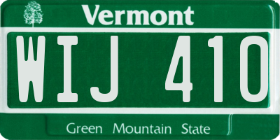 VT license plate WIJ410
