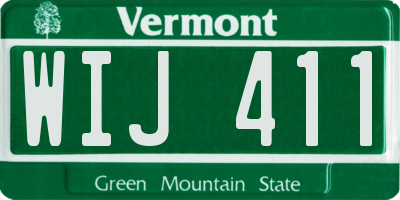 VT license plate WIJ411