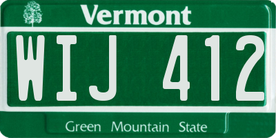 VT license plate WIJ412