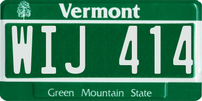 VT license plate WIJ414