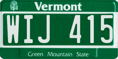 VT license plate WIJ415