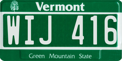 VT license plate WIJ416