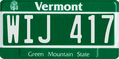 VT license plate WIJ417