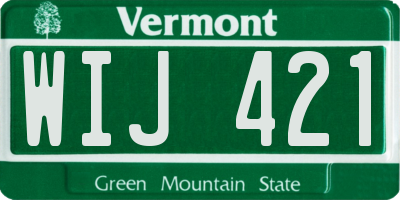 VT license plate WIJ421