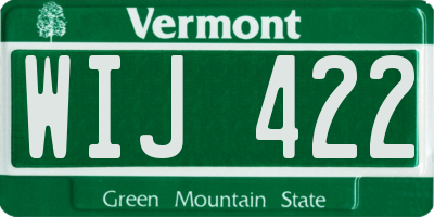 VT license plate WIJ422