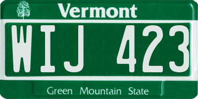VT license plate WIJ423