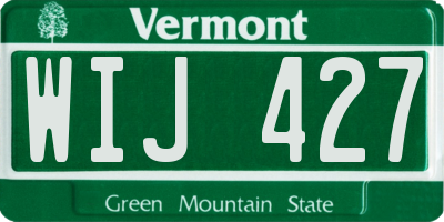 VT license plate WIJ427