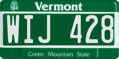 VT license plate WIJ428