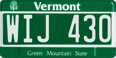 VT license plate WIJ430