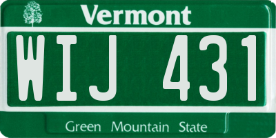 VT license plate WIJ431