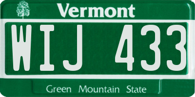 VT license plate WIJ433