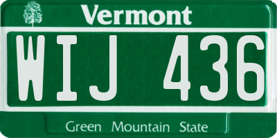 VT license plate WIJ436