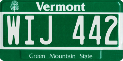 VT license plate WIJ442