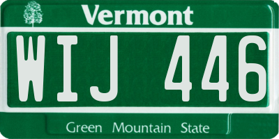 VT license plate WIJ446