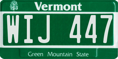 VT license plate WIJ447