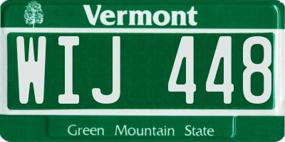 VT license plate WIJ448