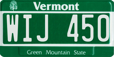 VT license plate WIJ450