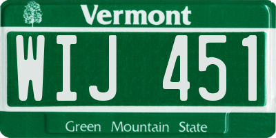 VT license plate WIJ451