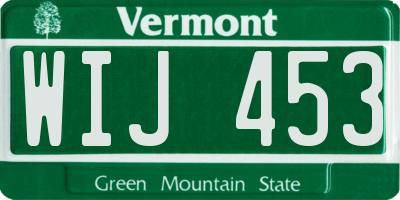VT license plate WIJ453