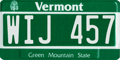 VT license plate WIJ457