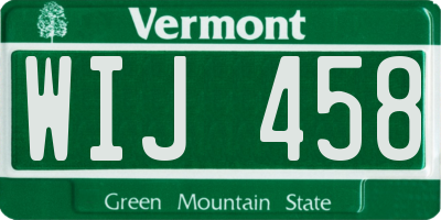 VT license plate WIJ458