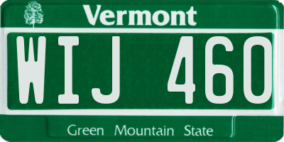 VT license plate WIJ460