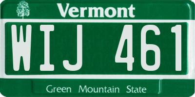VT license plate WIJ461