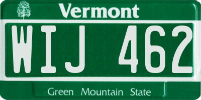 VT license plate WIJ462