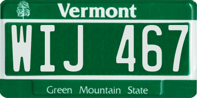 VT license plate WIJ467