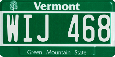 VT license plate WIJ468