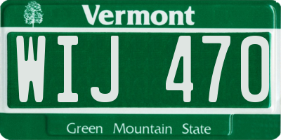 VT license plate WIJ470