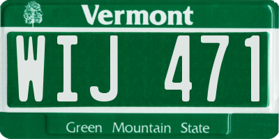VT license plate WIJ471