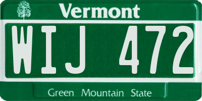 VT license plate WIJ472