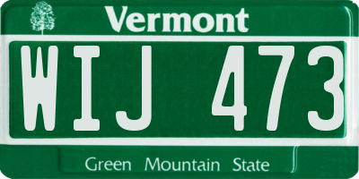 VT license plate WIJ473