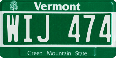 VT license plate WIJ474