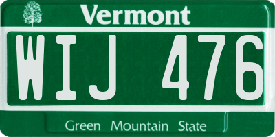 VT license plate WIJ476