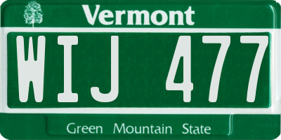 VT license plate WIJ477