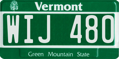 VT license plate WIJ480