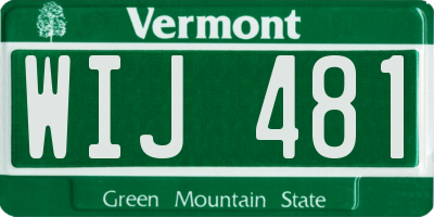 VT license plate WIJ481