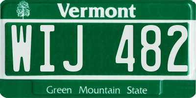 VT license plate WIJ482